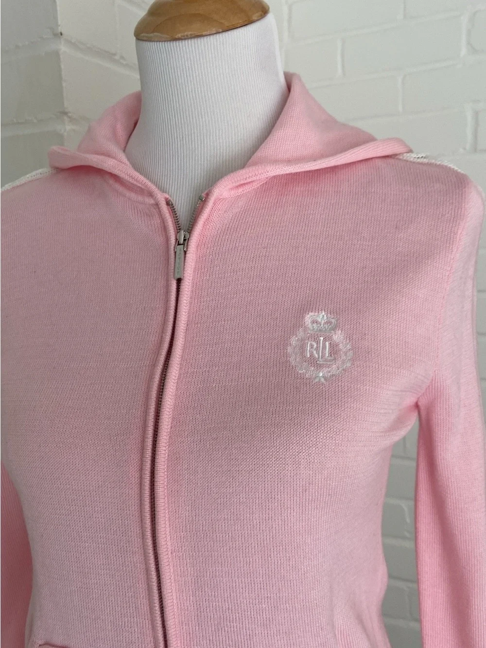 Women’s Size S Ralph Lauren Soft Pink Zip Hoodie - Picture 3 of 9